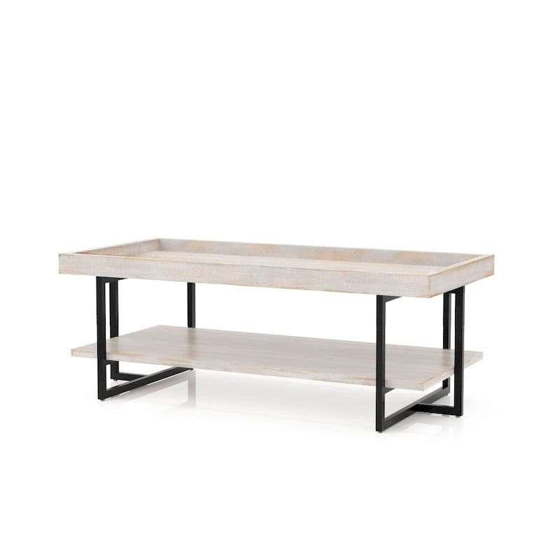 Damara Transitional 47-inch Metal 1-Shelf Coffee Table by Furniture of America