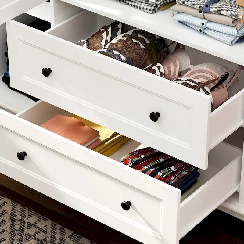 Armoire White Lacquer Wardrobe Engineered Wood for Bedroom