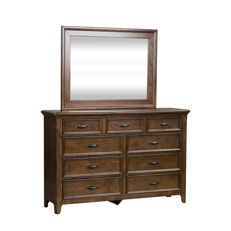 Copper Grove Saddlebrook Tobacco Dresser & Mirror
