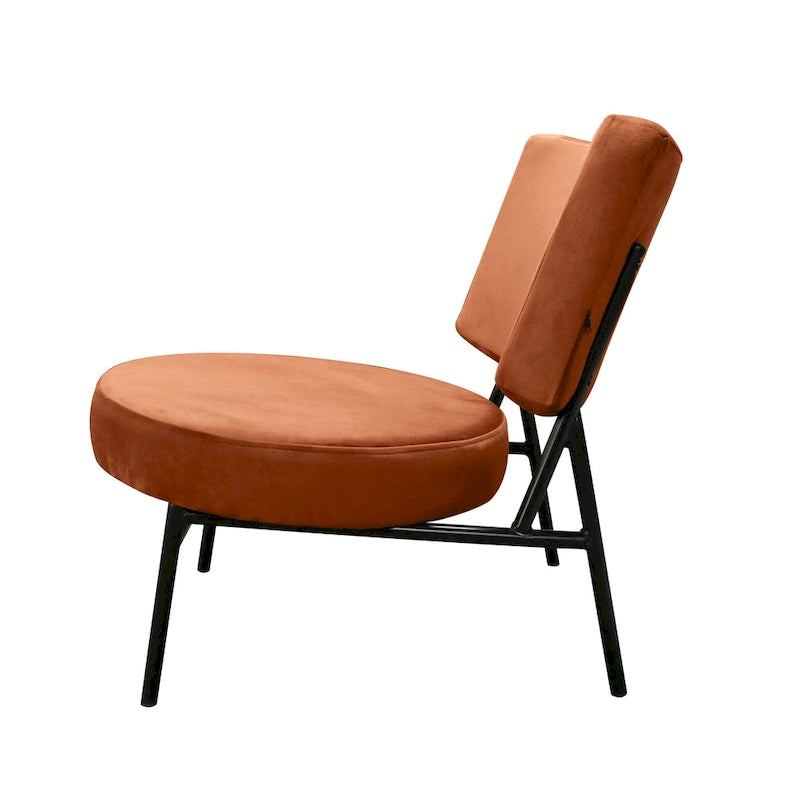 Modrest Sami Modern Orange Velvet Accent Chair