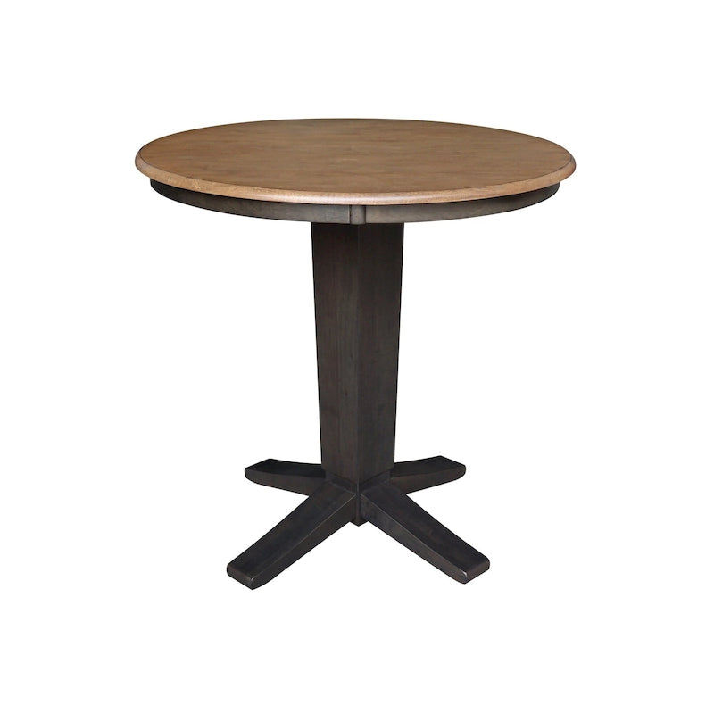 36 in Solid Wood Round Top Counter Height Pedestal Dining Table