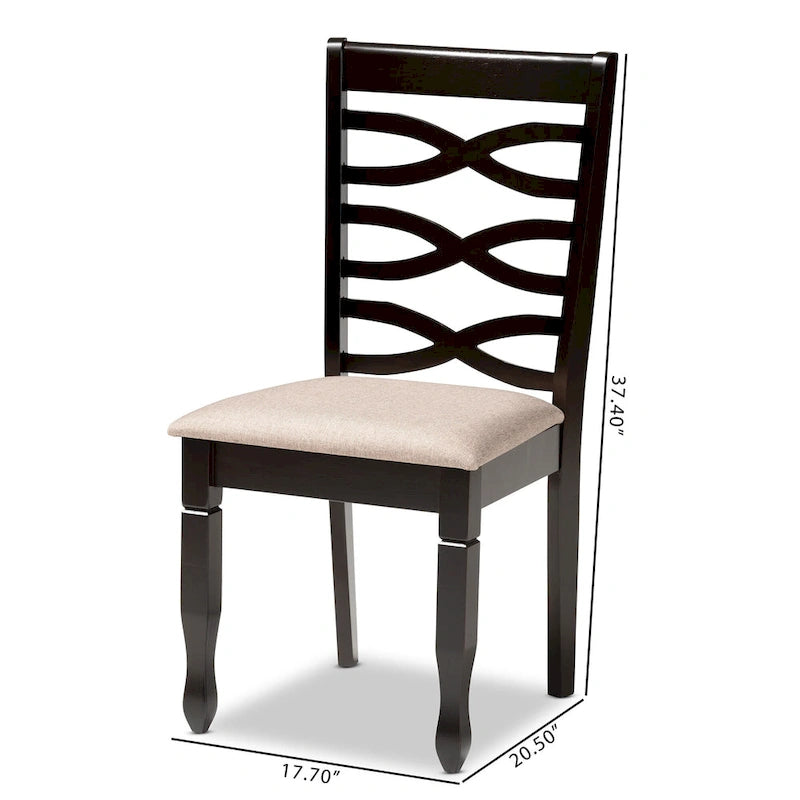 Lanier Modern and Contemporary 2-Piece Wood Dining Chair Set