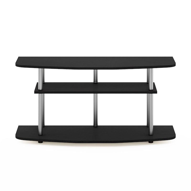 Furinno Frans Turn-N-Tube 3-Tier TV Stand for TV up to 46, Black Oak