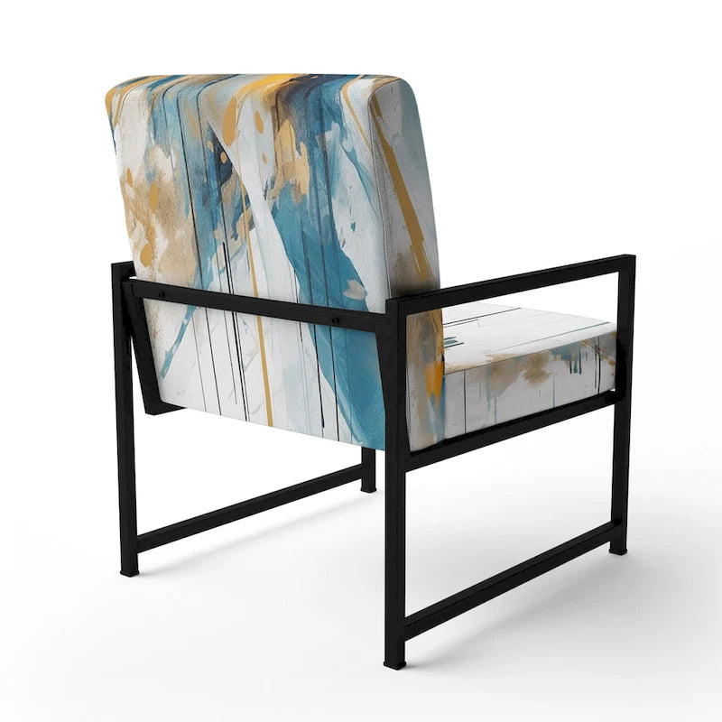 Designart Teal and Gold Elegance Upholstered Minimalism Accent Chair and Modern & Contemporary Arm Chair - Multiple Color
