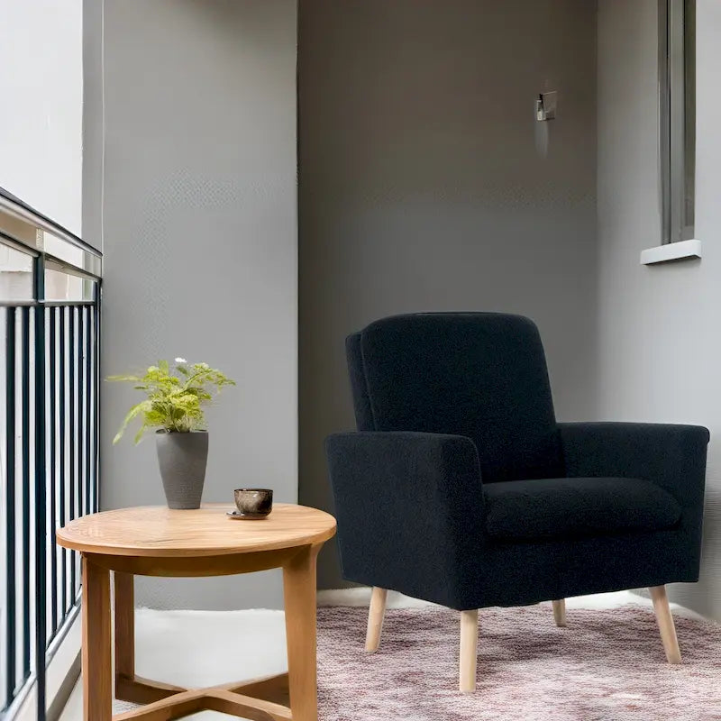 Mid-century Modern Chair Durable Wood frame Accent Chairs for Living Room Reading Chair with armrest