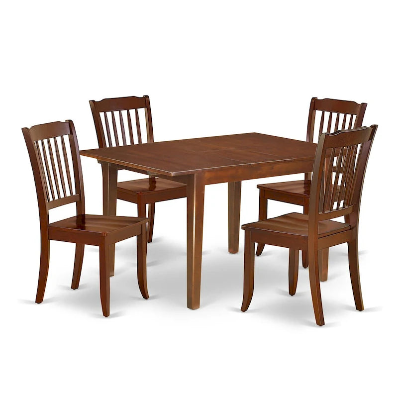 East West Furniture Dining Table Set - A Rectangle Kitchen Table and Dinette Chairs, 36x54 Inch, Mahogany(Pieces Option)