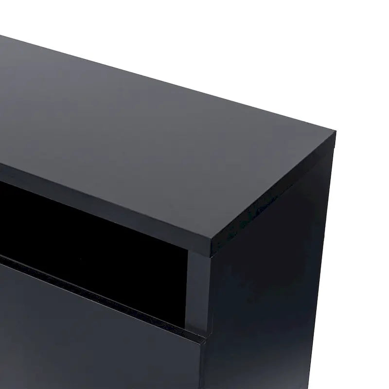 68 Modern Black Rectangular RGB LED TV Stand Media Console for up to 75 TV