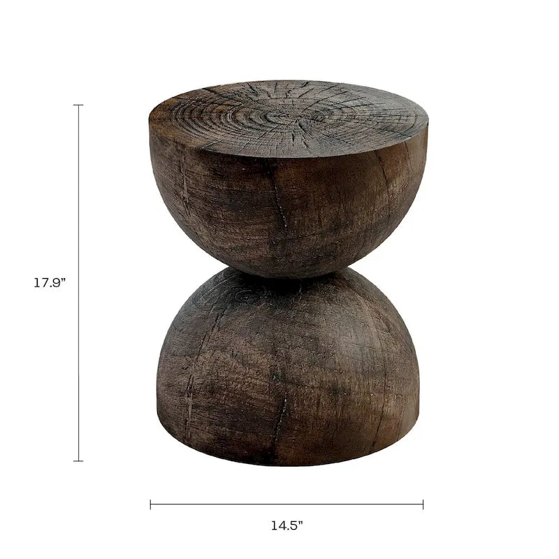 Alina Side Table Indoor/Outdoor Stone White w/ Gold Flakes