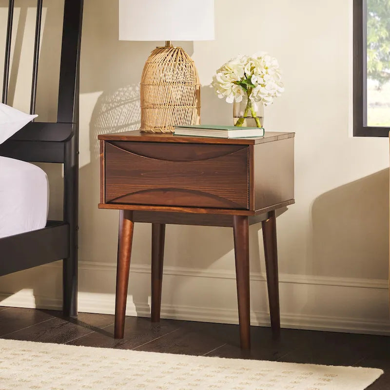 Middlebrook Designs Mid-Century Curved-Drawer Nightstand
