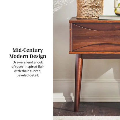 Middlebrook Designs Mid-Century Curved-Drawer Nightstand