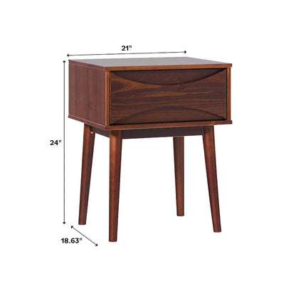 Middlebrook Designs Mid-Century Curved-Drawer Nightstand