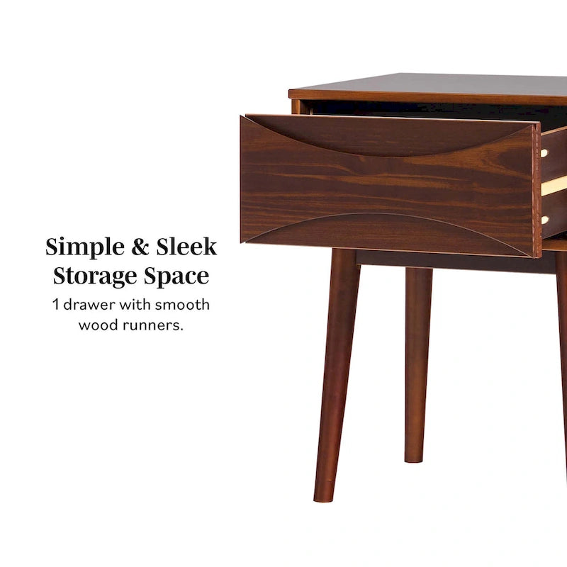 Middlebrook Designs Mid-Century Curved-Drawer Nightstand