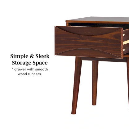 Middlebrook Designs Mid-Century Curved-Drawer Nightstand