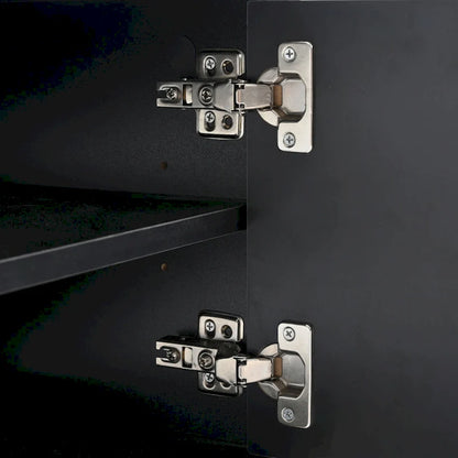 Black+Gold 70.8 TV Stand with Gold Handles & Cabinets for 80 TVs