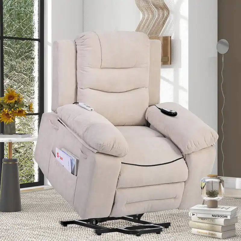 Massage Recliner Chair for Seniors-Power Lift,Adjustable Massage,Heating Features,Infinite Position Reclining,and Side Pocket