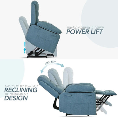 Massage Recliner Chair for Seniors-Power Lift,Adjustable Massage,Heating Features,Infinite Position Reclining,and Side Pocket