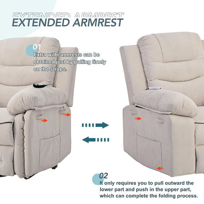 Massage Recliner Chair for Seniors-Power Lift,Adjustable Massage,Heating Features,Infinite Position Reclining,and Side Pocket