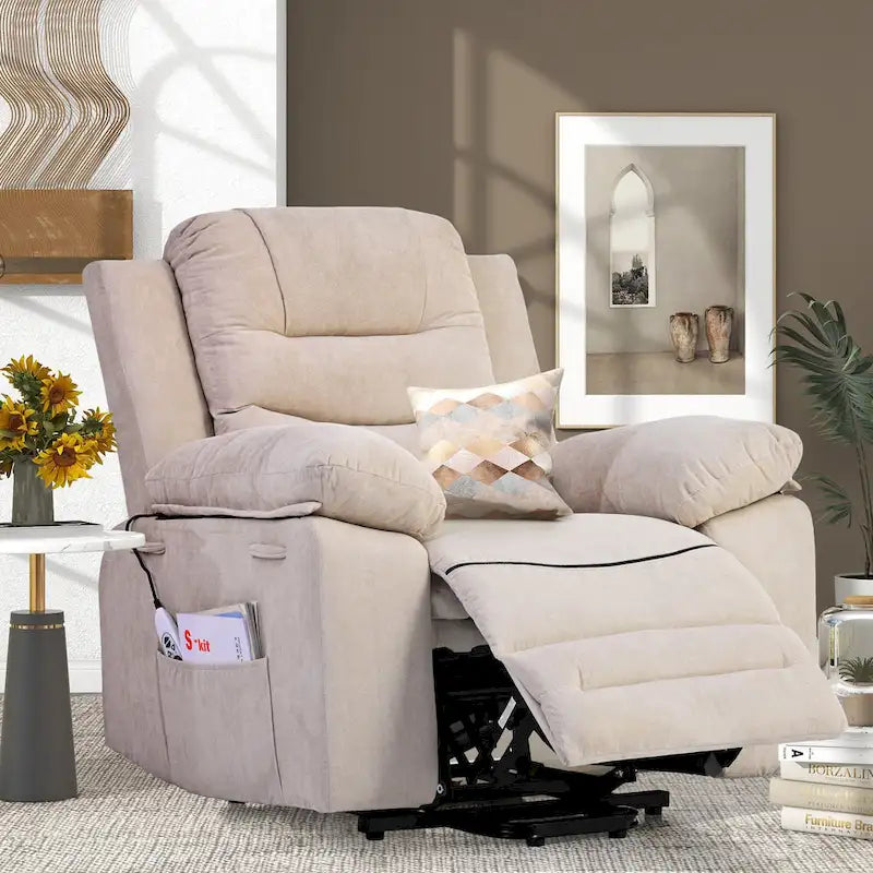 Massage Recliner Chair for Seniors-Power Lift,Adjustable Massage,Heating Features,Infinite Position Reclining,and Side Pocket