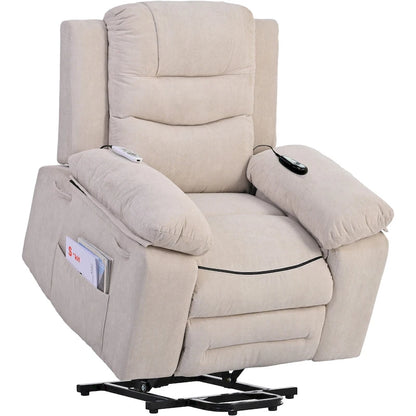 Massage Recliner Chair for Seniors-Power Lift,Adjustable Massage,Heating Features,Infinite Position Reclining,and Side Pocket