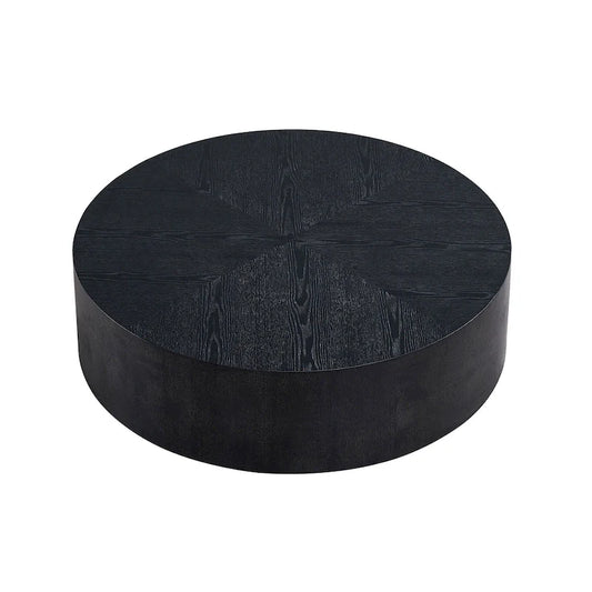 35.43 Inch Modern Round Coffee Table MDF Coffee Table for Living Room,Drum Center Table for Apartment,No Need Assembly