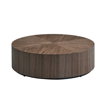 35.43 Inch Modern Round Coffee Table MDF Coffee Table for Living Room,Drum Center Table for Apartment,No Need Assembly
