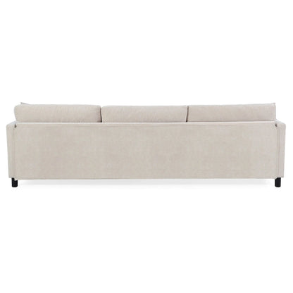 Beige 107.87 4-Seater Sofa with Movable Ottoman & Storage