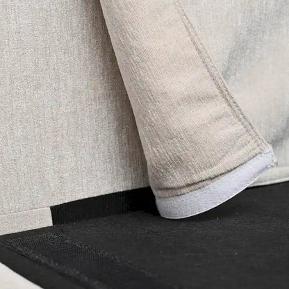 Beige 107.87 4-Seater Sofa with Movable Ottoman & Storage