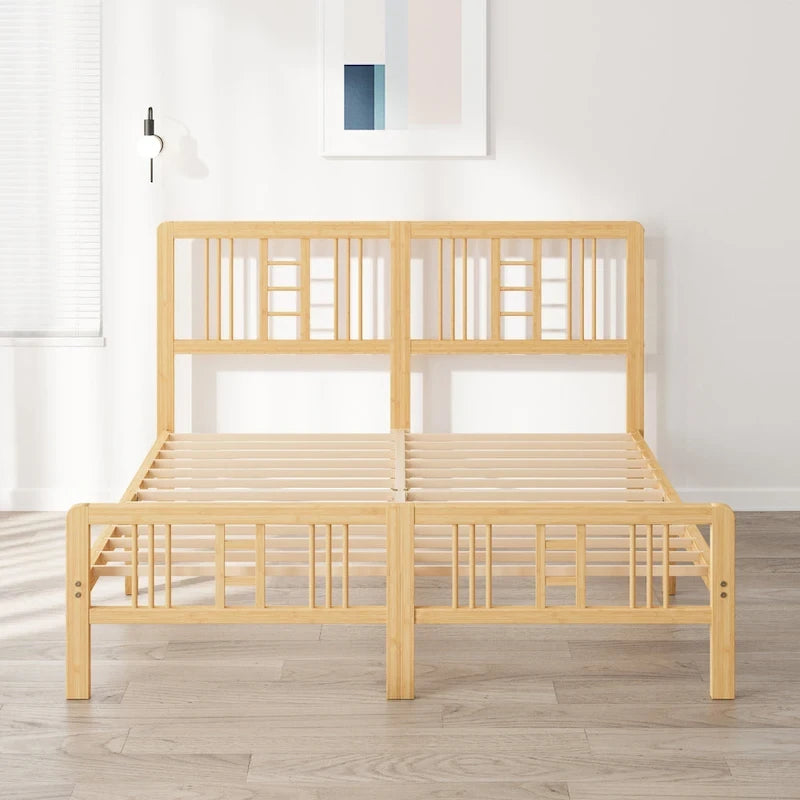 Wood Bed Frame with headboard and footboard