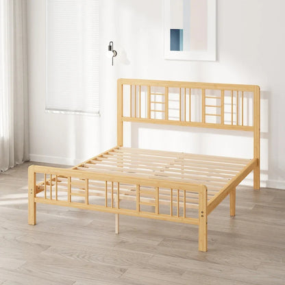 Wood Bed Frame with headboard and footboard