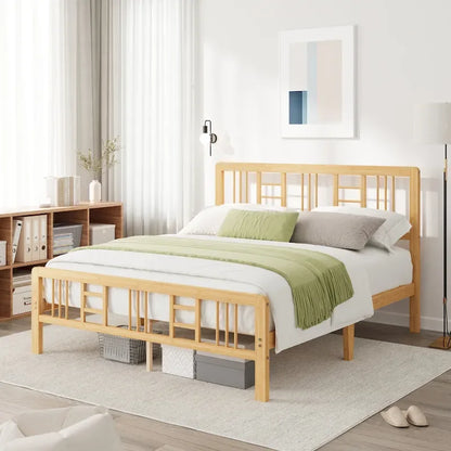 Wood Bed Frame with headboard and footboard