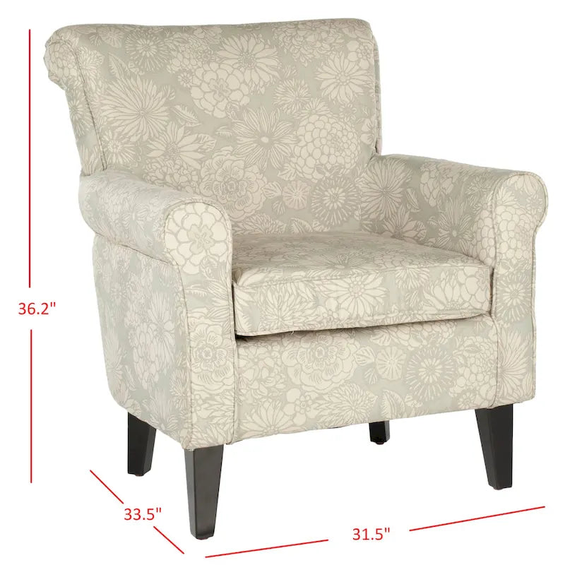 SAFAVIEH Gramercy Garden Motif Grey Club Chair - 30W x 33D x 32H