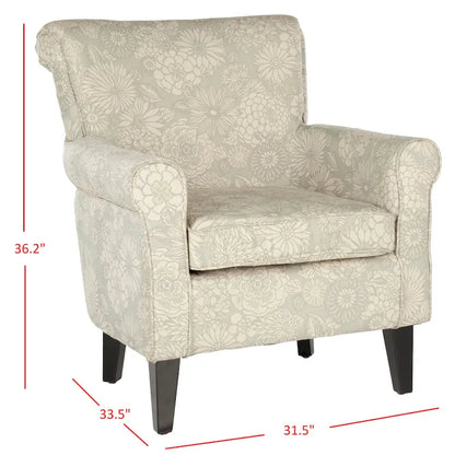 SAFAVIEH Gramercy Garden Motif Grey Club Chair - 30W x 33D x 32H