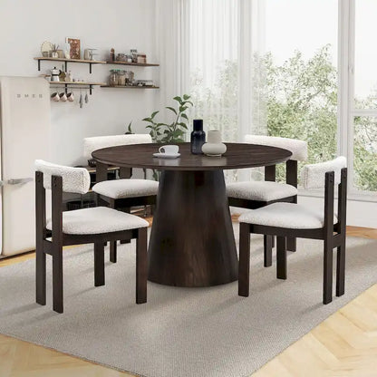 Modern Set of 2 Chairs with Wooden Legs, Soft Upholstered Seat and Cushion, Suitable for Dining Room and Living Room