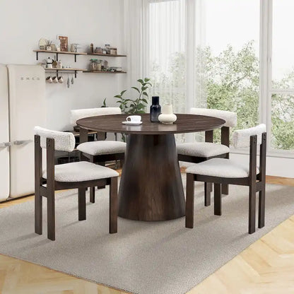 Modern Set of 2 Chairs with Wooden Legs, Soft Upholstered Seat and Cushion, Suitable for Dining Room and Living Room