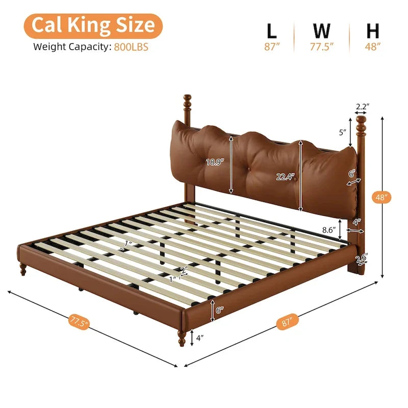 Calka Luxury Upholstered PU Leather Bed by Christopher Knight Home