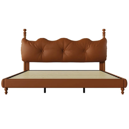Calka Luxury Upholstered PU Leather Bed by Christopher Knight Home