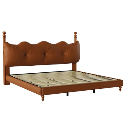 Calka Luxury Upholstered PU Leather Bed by Christopher Knight Home