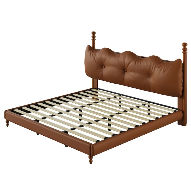 Calka Luxury Upholstered PU Leather Bed by Christopher Knight Home
