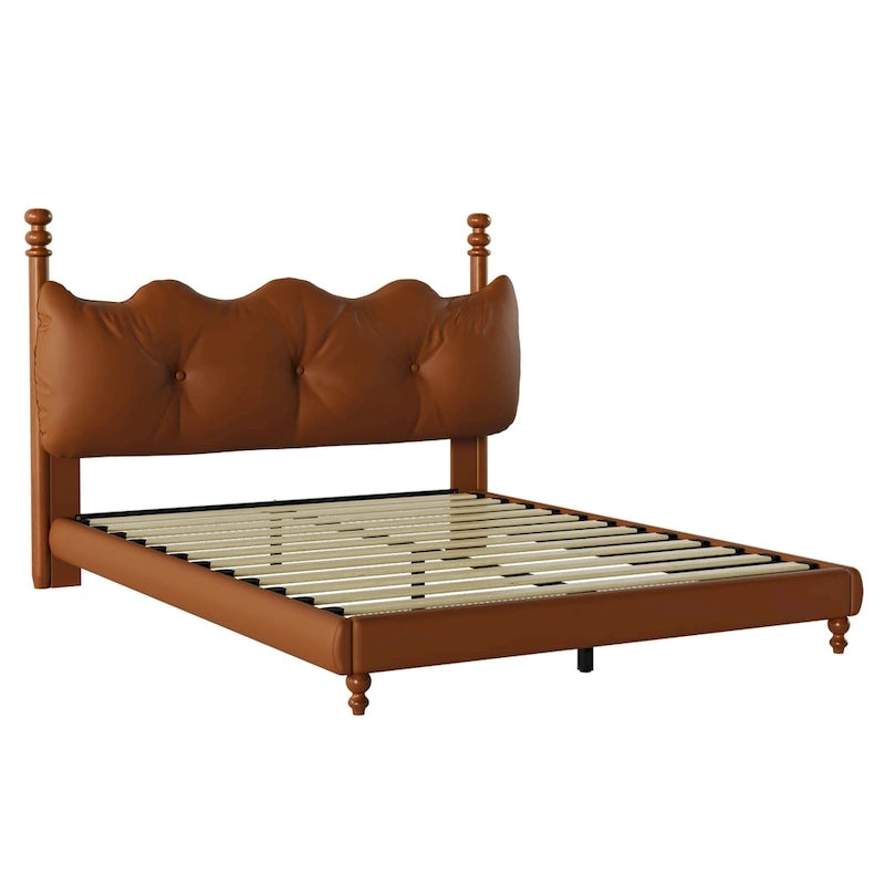 Calka Luxury Upholstered PU Leather Bed by Christopher Knight Home