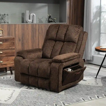 Power Lift Recliner with Extended Footrest,Overstuffed Chenille Dual Motor Recliners with Heat/Message,USB Type C Charging