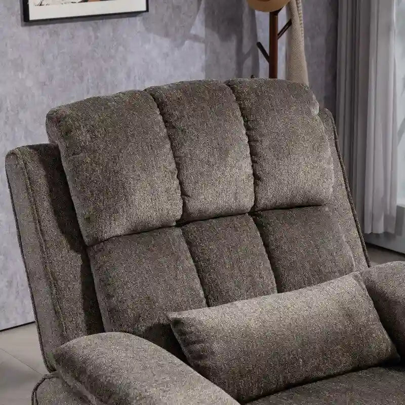 Power Lift Recliner with Extended Footrest,Overstuffed Chenille Dual Motor Recliners with Heat/Message,USB Type C Charging