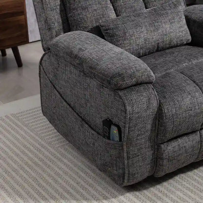 Power Lift Recliner with Extended Footrest,Overstuffed Chenille Dual Motor Recliners with Heat/Message,USB Type C Charging