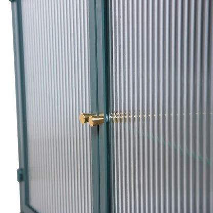 2-Door Wall-Mounted Metal Storage Cabinet with Tempered Glass Doors & Shelves for Bathroom, Kitchen, Living Room & Office