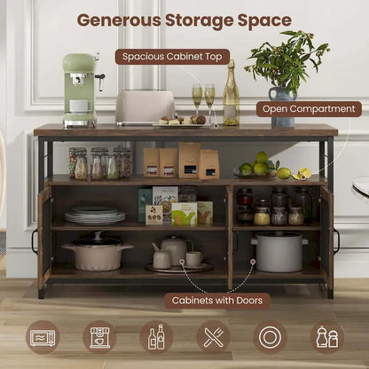 Costway 4 PCS Kitchen Island Set with Bench and Storage Heavy-duty - See Details