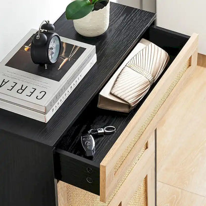 Rattan Shoe Cabinet for Entryway