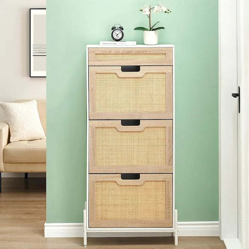 Rattan Shoe Cabinet for Entryway