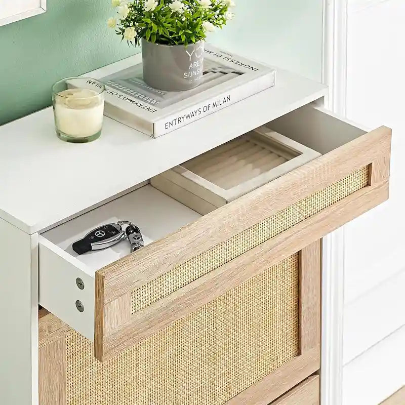 Rattan Shoe Cabinet for Entryway