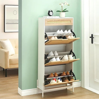 Rattan Shoe Cabinet for Entryway