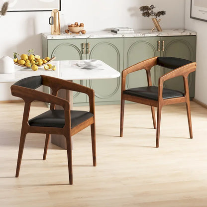 Gymax Set of 4 Accent Chairs PU Leather Upholstered Armchairs w/ Cozy