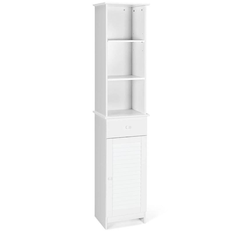 Costway Bathroom Tall Storage Cabinet Freestanding Linen Tower w/ Open - See Details